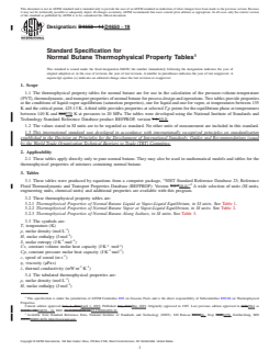 ASTM D4650-19 REDLINE ASTM D4650-19 - Standard Specification for Normal Butane Thermophysical Property Tables - Page 1 preview