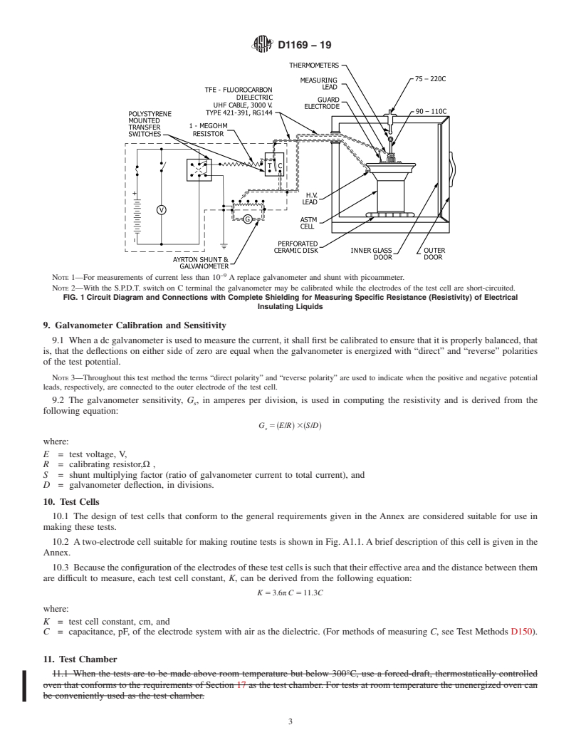 REDLINE ASTM D1169-19 - Standard Test Method for  Specific Resistance (Resistivity) of Electrical Insulating   Liquids
