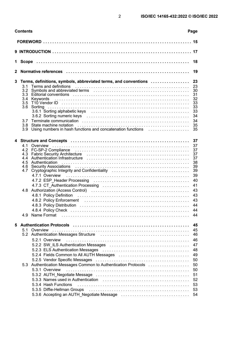 ISO/IEC 14165-432:2022 ISO/IEC 14165-432:2022 - Information technology - Fibre channel - Part 432: Security protocols - 2 (FC-SP-2) - Page 4 preview
