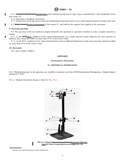 ASTM D2821-19 REDLINE ASTM D2821-19 - Standard Test Method for Measuring the Relative Stiffness of Leather by Means of a Torsional Wire Apparatus - Page 4 preview