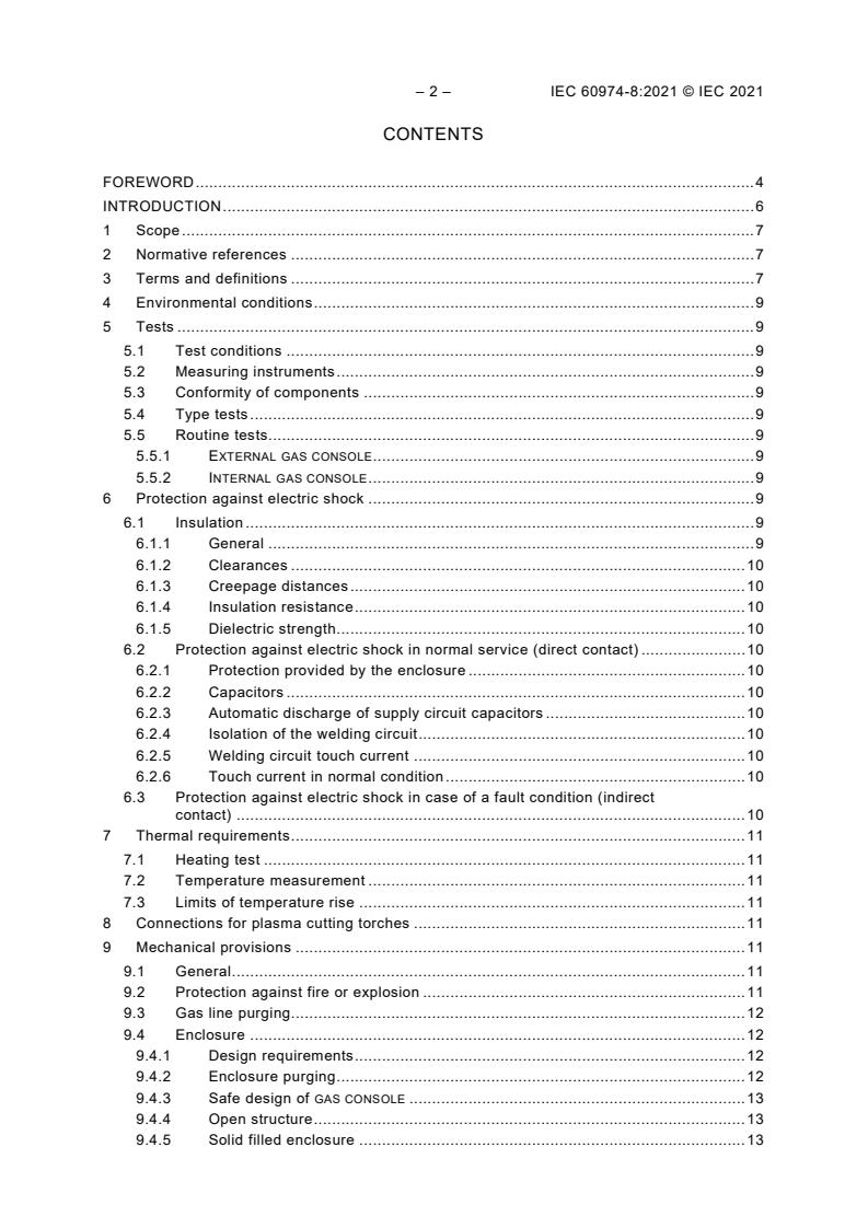 IEC 60974-8:2021 IEC 60974-8:2021 - Arc welding equipment - Part 8: Gas consoles for welding and plasma cutting systems - Page 4 preview