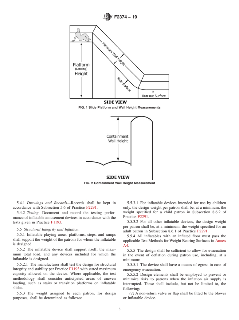 ASTM F2374-19 - Standard Practice for  Design, Manufacture, Operation, and Maintenance of Inflatable  Amusement Devices