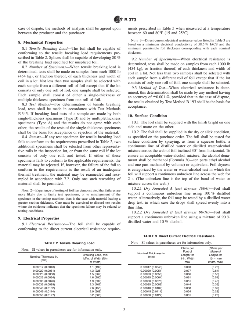 ASTM B373-00 - Standard Specification for Aluminum Foil for Capacitors