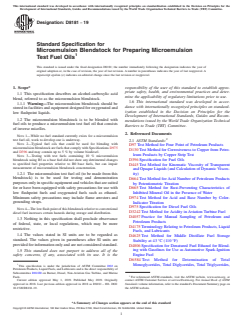 ASTM D8181-19 ASTM D8181-19 - Standard Specification for Microemulsion Blendstock for Preparing Microemulsion Test Fuel Oils - Page 1 preview