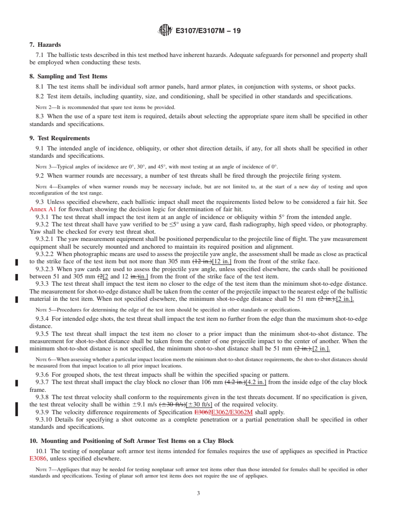 REDLINE ASTM E3107/E3107M-19 - Standard Test Method for Resistance to Penetration and Backface Deformation for Ballistic-resistant  Torso Body Armor and Shoot Packs