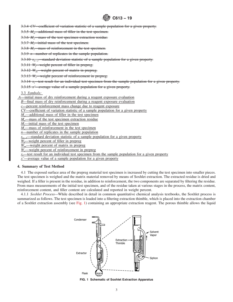REDLINE ASTM C613-19 - Standard Test Method for  Constituent Content of Composite Prepreg by Soxhlet Extraction