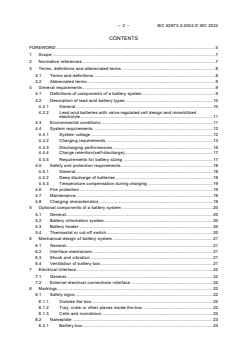 IEC 62973-3:2024 - Railway applications - Rolling stock - Batteries for auxiliary power supply systems - Part 3: Lead acid batteries
Released:4/10/2024
Isbn:9782832285671 - Page 4 preview