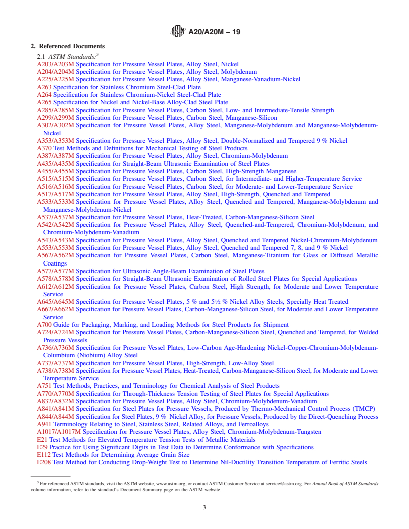 REDLINE ASTM A20/A20M-19 - Standard Specification for  General Requirements for Steel Plates for Pressure Vessels
