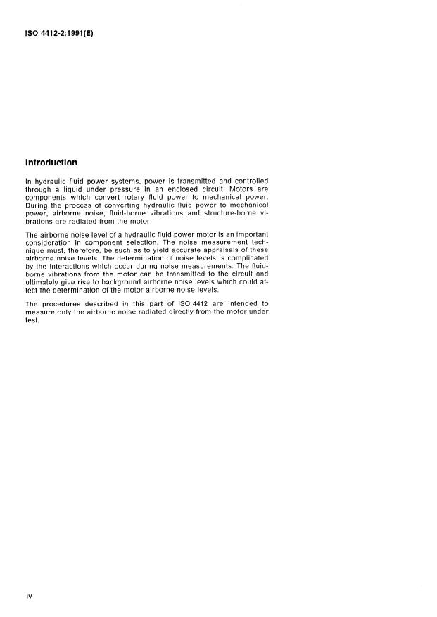 ISO 4412-2:1991 ISO 4412-2:1991 - Hydraulic fluid power -- Test code for determination of airborne noise levels - Page 4 preview