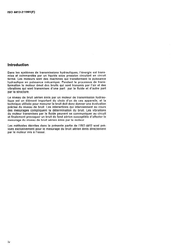 ISO 4412-2:1991 ISO 4412-2:1991 - Transmissions hydrauliques -- Code d'essai pour la détermination du niveau de bruit aérien - Page 4 preview