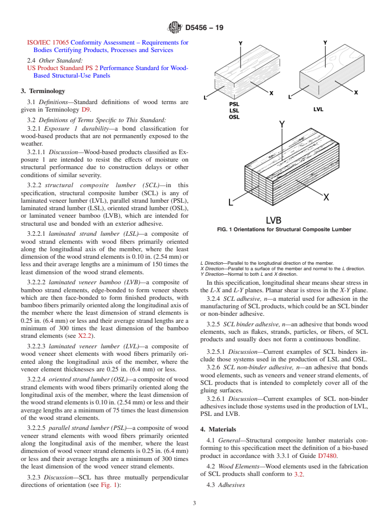 ASTM D5456-19 - Standard Specification for Evaluation of Structural Composite Lumber Products