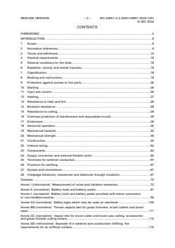 IEC 62841-4-4:2020 IEC 62841-4-4:2020+AMD1:2024 CSV - Electric motor-operated hand-held tools, transportable tools and lawn and garden machinery - Safety - Part 4-4: Particular requirements for lawn trimmers, lawn edge trimmers, grass trimmers, brush cutters and brush saws
Released:18. 10. 2024
Isbn:9782832299197 - Page 4 preview