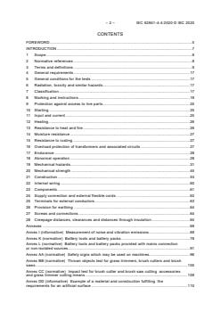 IEC 62841-4-4:2020 IEC 62841-4-4:2020 - Electric motor-operated hand-held tools, transportable tools and lawn and garden machinery - Safety - Part 4-4: Particular requirements for lawn trimmers, lawn edge trimmers, grass trimmers, brush cutters and brush saws - Page 4 preview