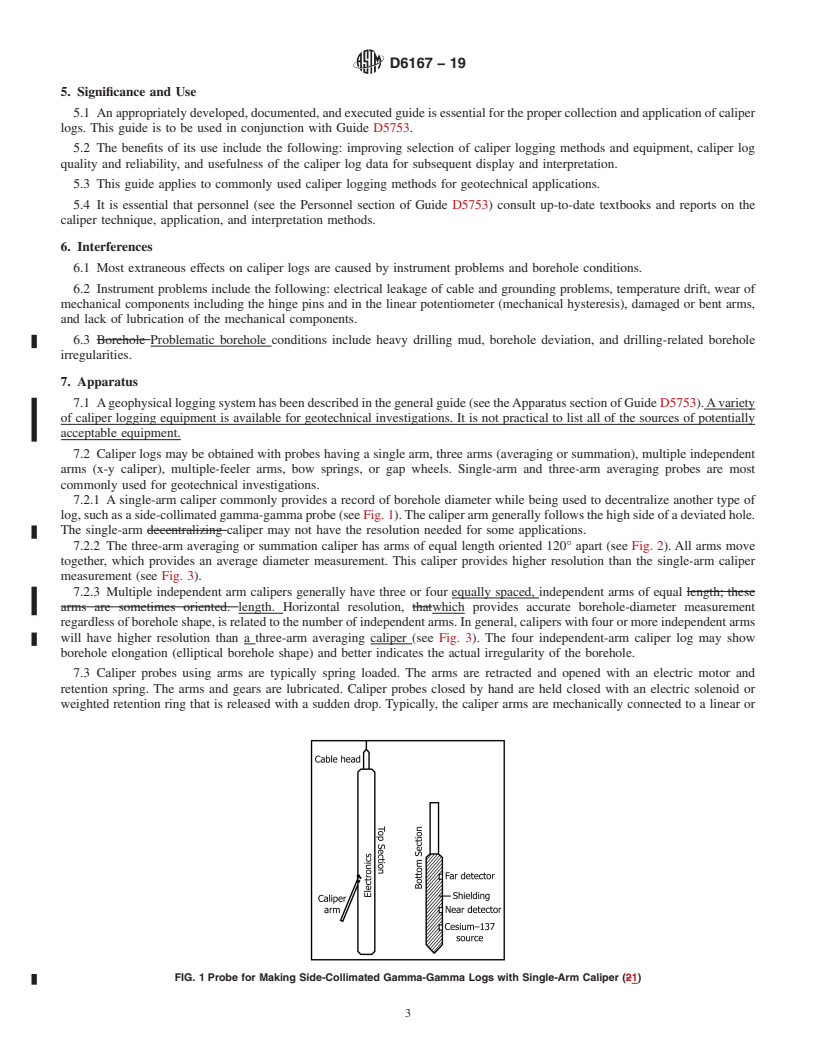 REDLINE ASTM D6167-19 - Standard Guide for  Conducting Borehole Geophysical Logging: Mechanical Caliper