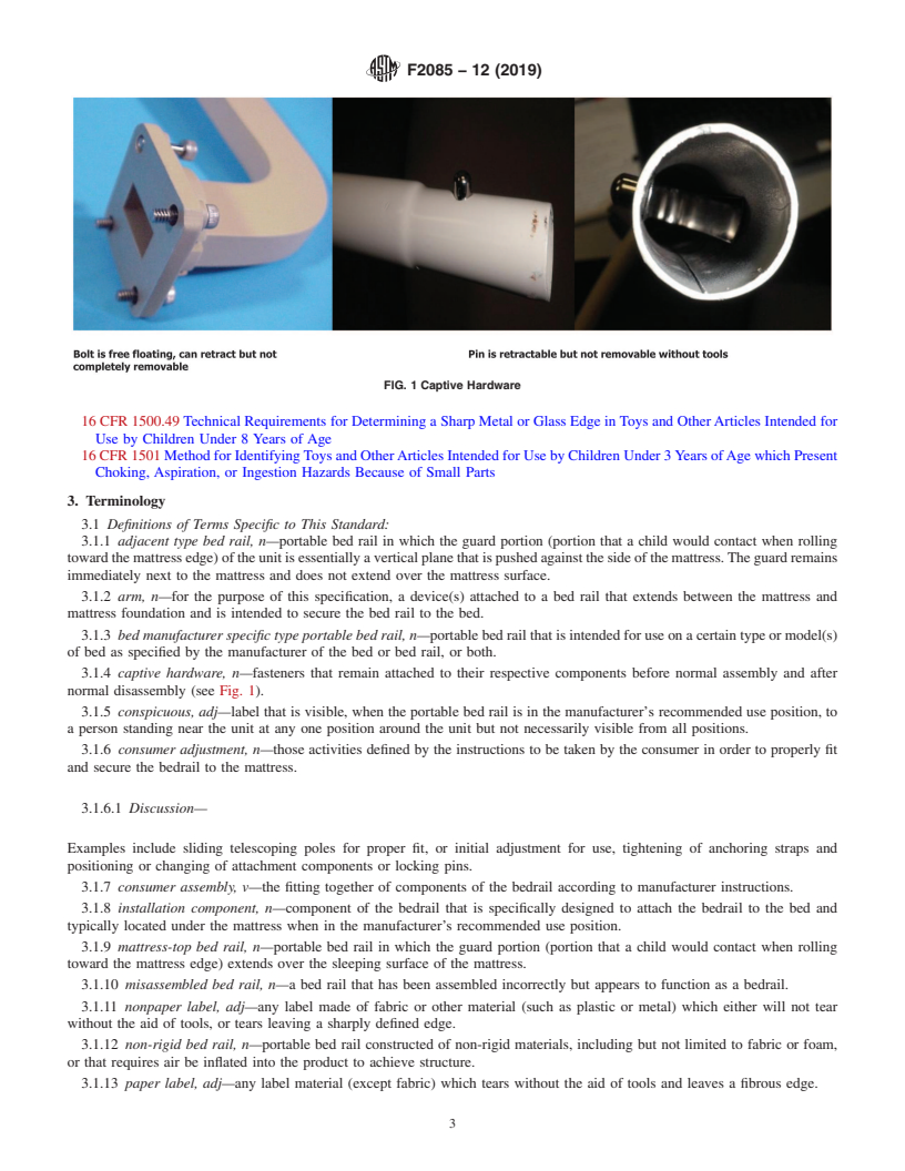 REDLINE ASTM F2085-12(2019) - Standard Consumer Safety Specification for Portable Bed Rails