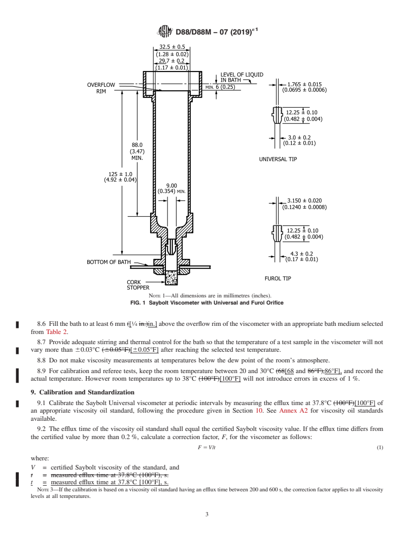 REDLINE ASTM D88/D88M-07(2019)e1 - Standard Test Method for  Saybolt Viscosity