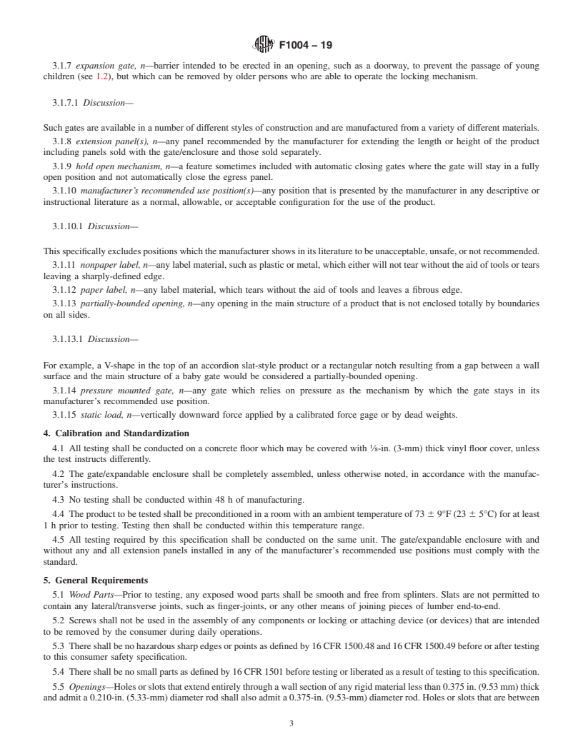 REDLINE ASTM F1004-19 - Standard Consumer Safety Specification for Expansion Gates and Expandable Enclosures