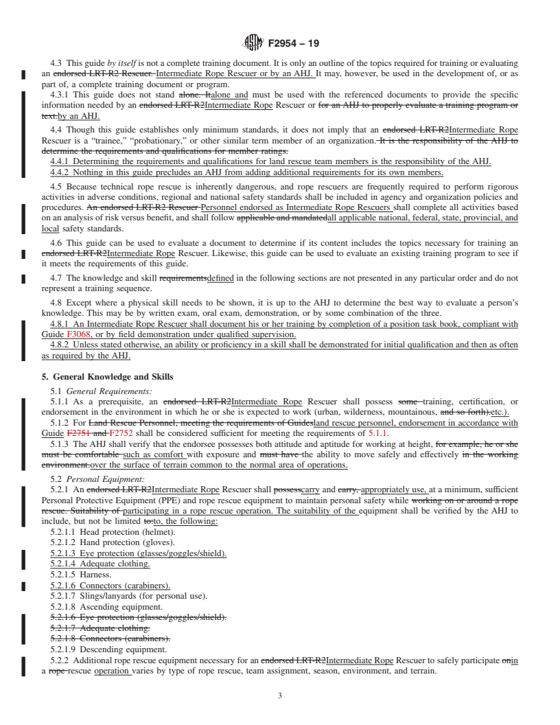 REDLINE ASTM F2954-19 - Standard Guide for Training for Intermediate Rope Rescuer Endorsement