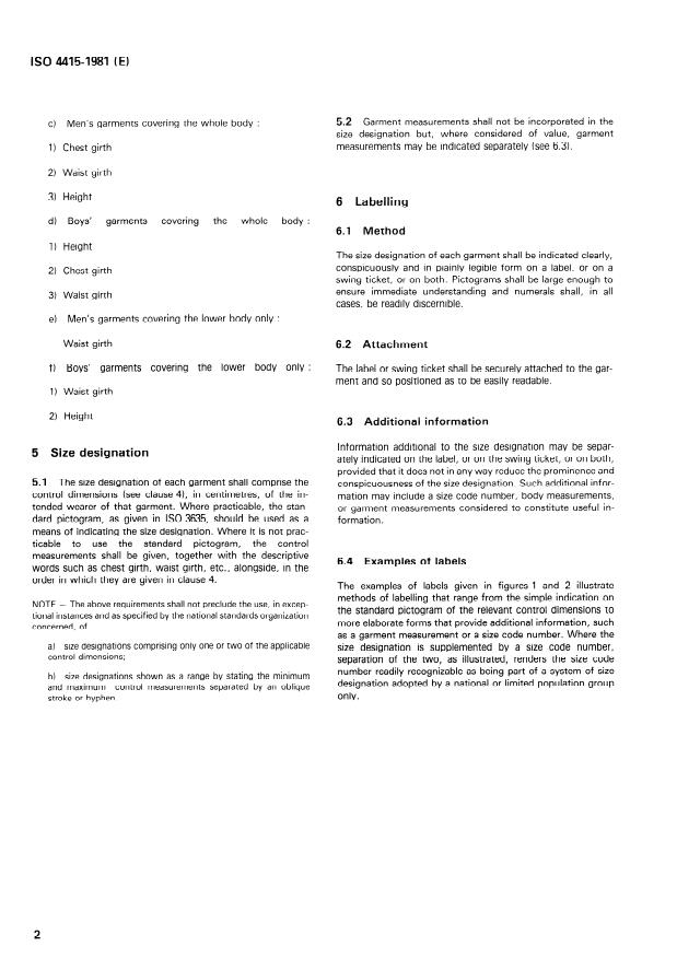ISO 4415:1981 ISO 4415:1981 - Size designation of clothes -- Men's and boys' underwear, nightwear and shirts - Page 4 preview