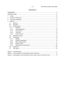 IEC 63275-2:2022 - Semiconductor devices - Reliability test method for silicon carbide discrete metal-oxide semiconductor field effect transistors - Part 2: Test method for bipolar degradation due to body diode operation - Page 4 preview