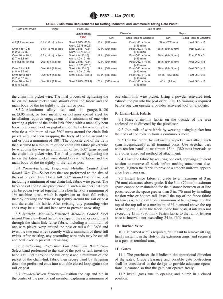 ASTM F567-14a(2019) - Standard Practice for  Installation of Chain-Link Fence