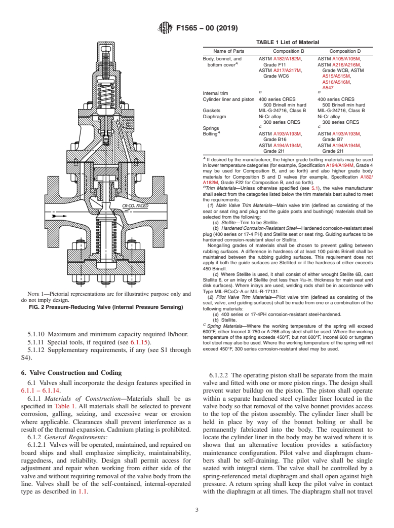 ASTM F1565-00(2019) - Standard Specification for  Pressure-Reducing Valves for Steam Service