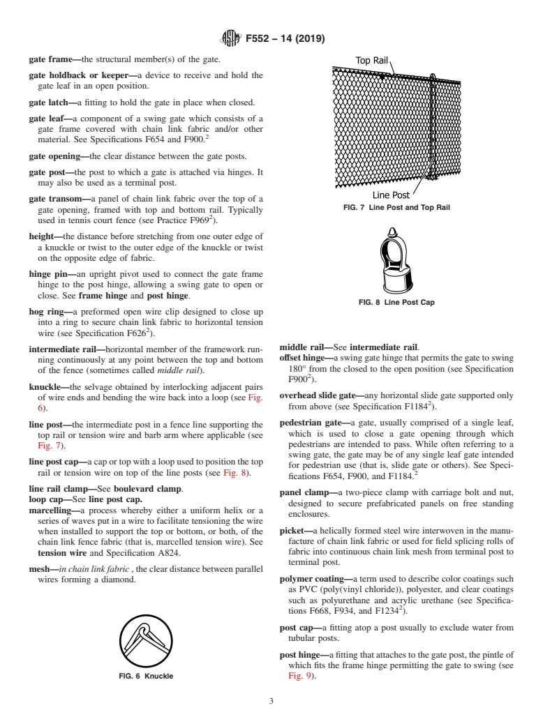 ASTM F552-14(2019) - Standard Terminology Relating to  Chain Link Fencing