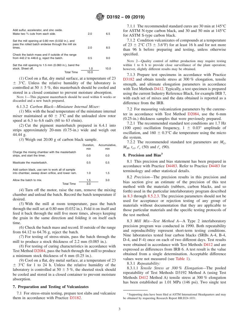 ASTM D3192-09(2019) - Standard Test Methods for Carbon Black Evaluation in NR (Natural Rubber)