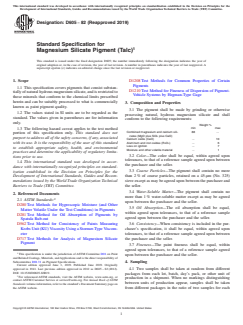 ASTM D605-82(2019) ASTM D605-82(2019) - Standard Specification for Magnesium Silicate Pigment (Talc) - Page 1 preview
