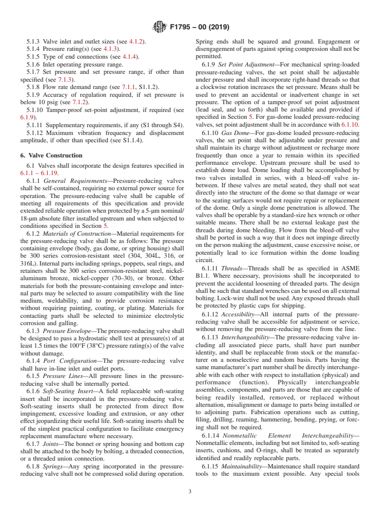 ASTM F1795-00(2019) - Standard Specification for  Pressure-Reducing Valves for Air or Nitrogen Systems