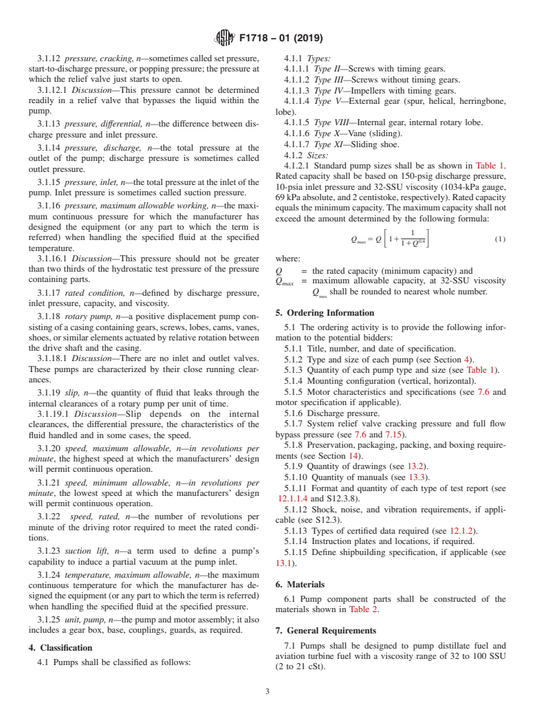 ASTM F1718-01(2019) - Standard Specification for  Rotary Positive Displacement Distillate Fuel Pumps