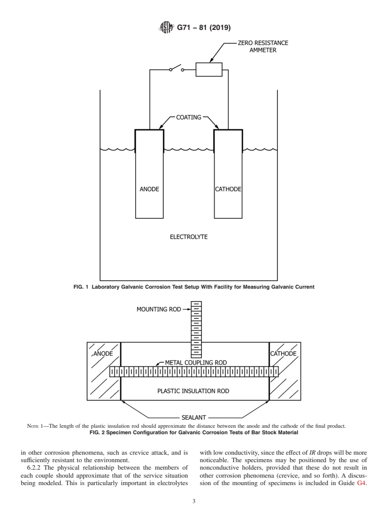 ASTM G71-81(2019) - Standard Guide for  Conducting and Evaluating Galvanic Corrosion Tests in Electrolytes