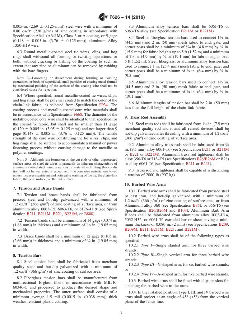 ASTM F626-14(2019) - Standard Specification for  Fence Fittings