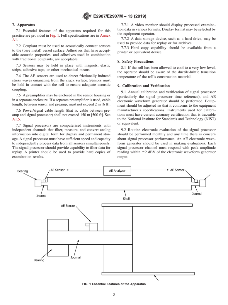 ASTM E2907/E2907M-13(2019) - Standard Practice for Examination of Paper Machine Rolls Using Acoustic Emission  from Crack Face Rubbing