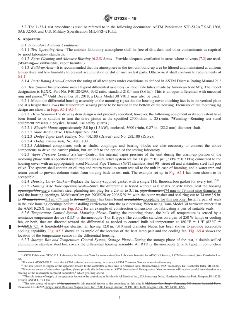 REDLINE ASTM D7038-19 - Standard Test Method for  Evaluation of Moisture Corrosion Resistance of Automotive Gear  Lubricants