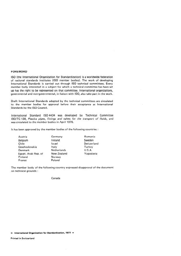 ISO 4434:1977 ISO 4434:1977 - Unplasticized polyvinyl chloride (PVC) adaptor fittings for pipes under pressure -- Laying length and size of threads -- Metric series - Page 2 preview