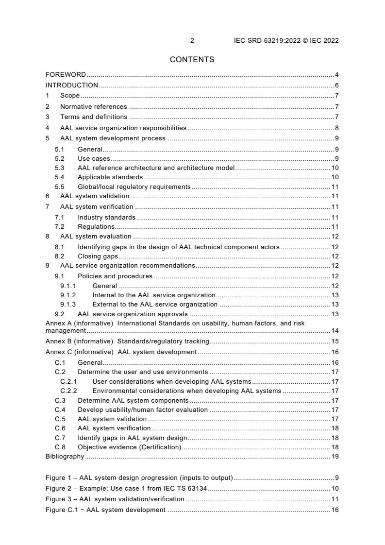 IEC SRD 63219:2022 IEC SRD 63219:2022 - Active assisted living (AAL) system development guidance for AAL service providers - Page 4 preview