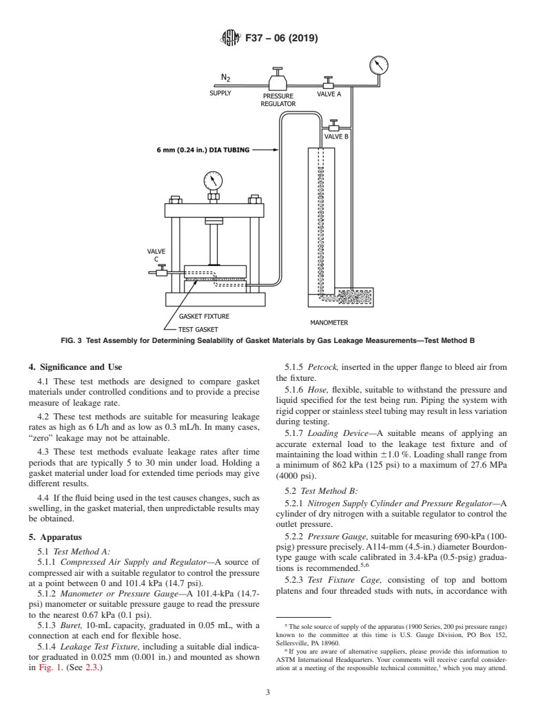 ASTM F37-06(2019) - Standard Test Methods for  Sealability of Gasket Materials