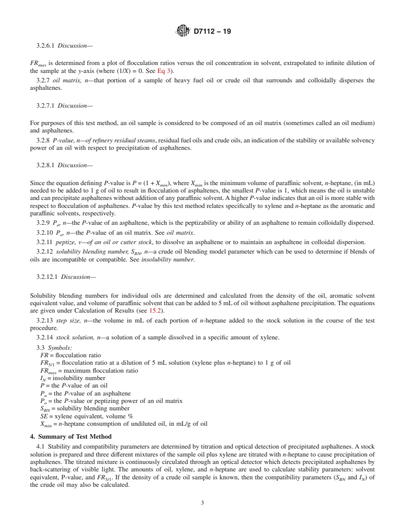 REDLINE ASTM D7112-19 - Standard Test Method for Determining Stability and Compatibility of Heavy Fuel Oils  and Crude Oils by Heavy Fuel Oil Stability Analyzer (Optical Detection)