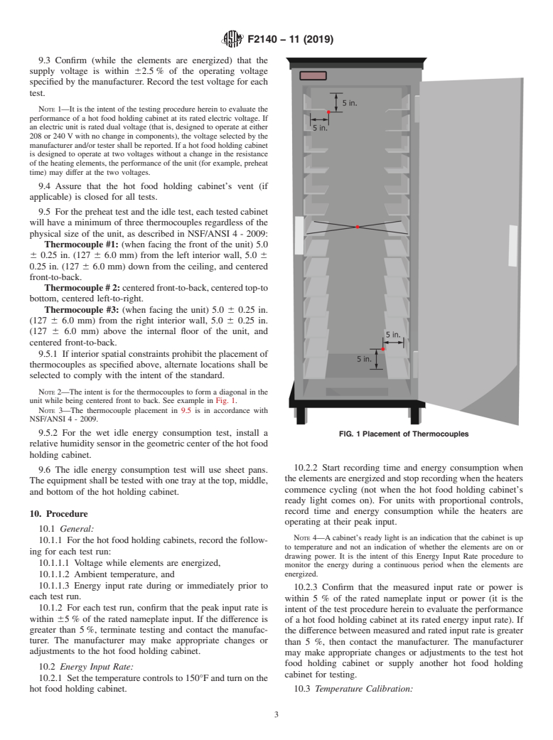 ASTM F2140-11(2019) - Standard Test Method for  Performance of Hot Food Holding Cabinets