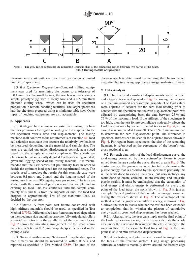 ASTM D8255-19 - Standard Guide for Work of Fracture Measurements on Small Nuclear Graphite Specimens