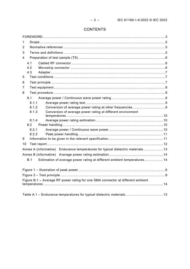 IEC 61169-1-6:2022 IEC 61169-1-6:2022 - Radio-frequency connectors - Part 1-6: Electrical test methods - RF power - Page 4 preview