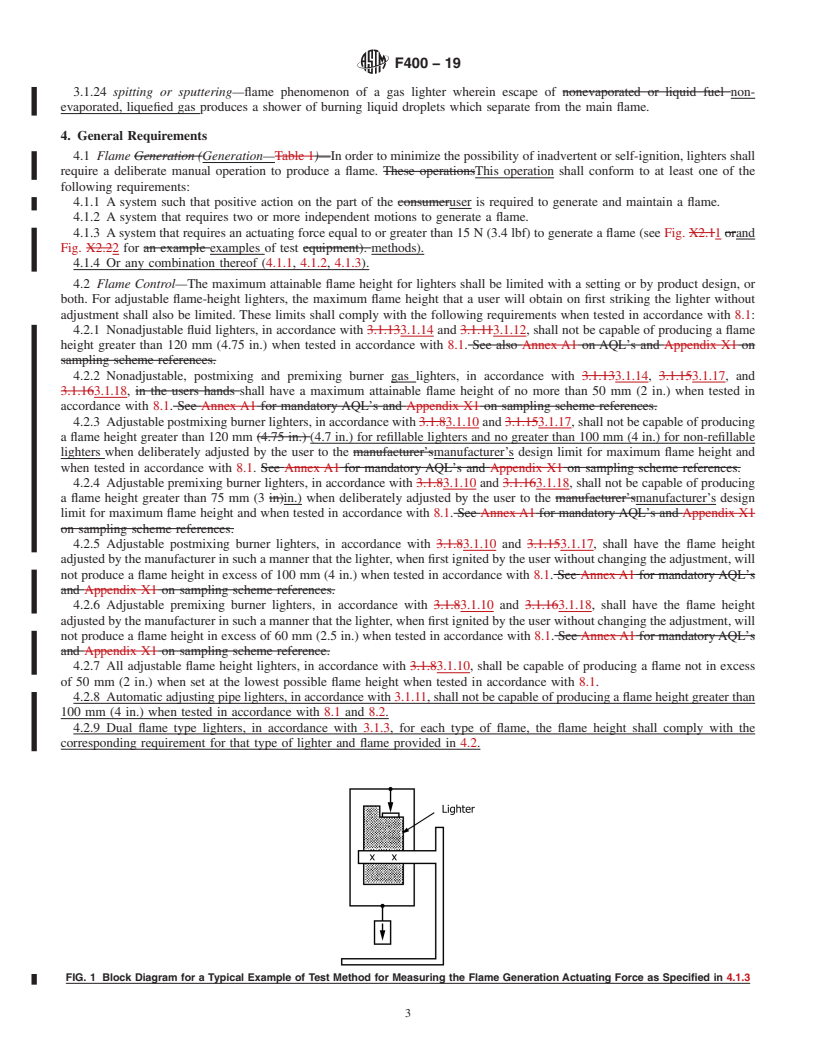 REDLINE ASTM F400-19 - Standard Consumer Safety Specification for  Lighters