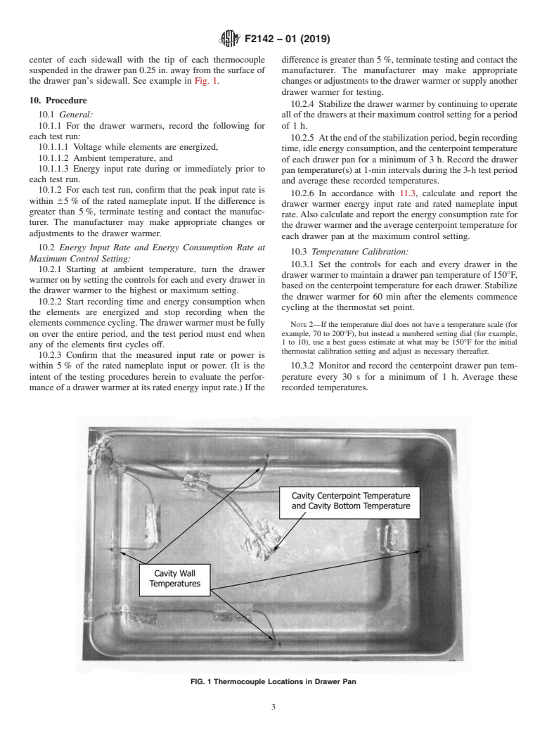 ASTM F2142-01(2019) - Standard Test Method for  Performance of Drawer Warmers