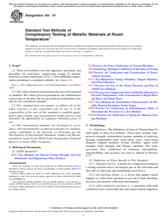 ASTM E9-19 ASTM E9-19 - Standard Test Methods of Compression Testing of Metallic Materials at Room Temperature - Page 1 preview