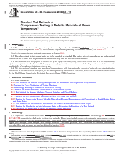 ASTM E9-19 REDLINE ASTM E9-19 - Standard Test Methods of Compression Testing of Metallic Materials at Room Temperature - Page 1 preview