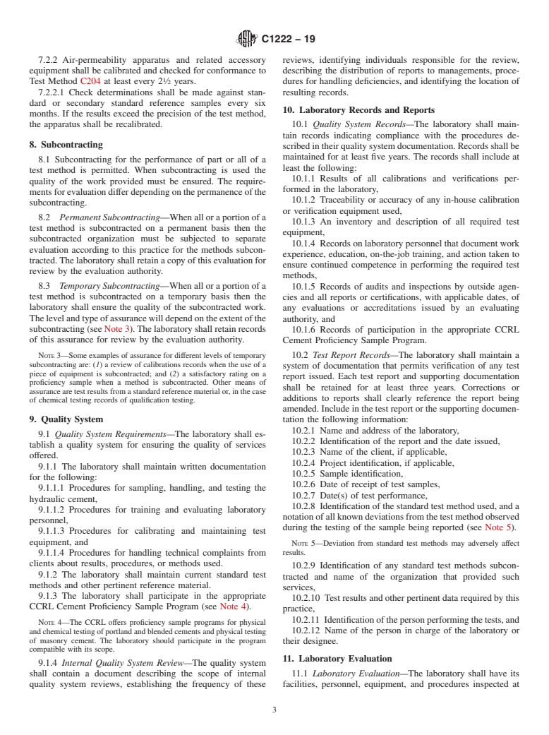 ASTM C1222-19 - Standard Practice for  Evaluation of Laboratories Testing Hydraulic Cement