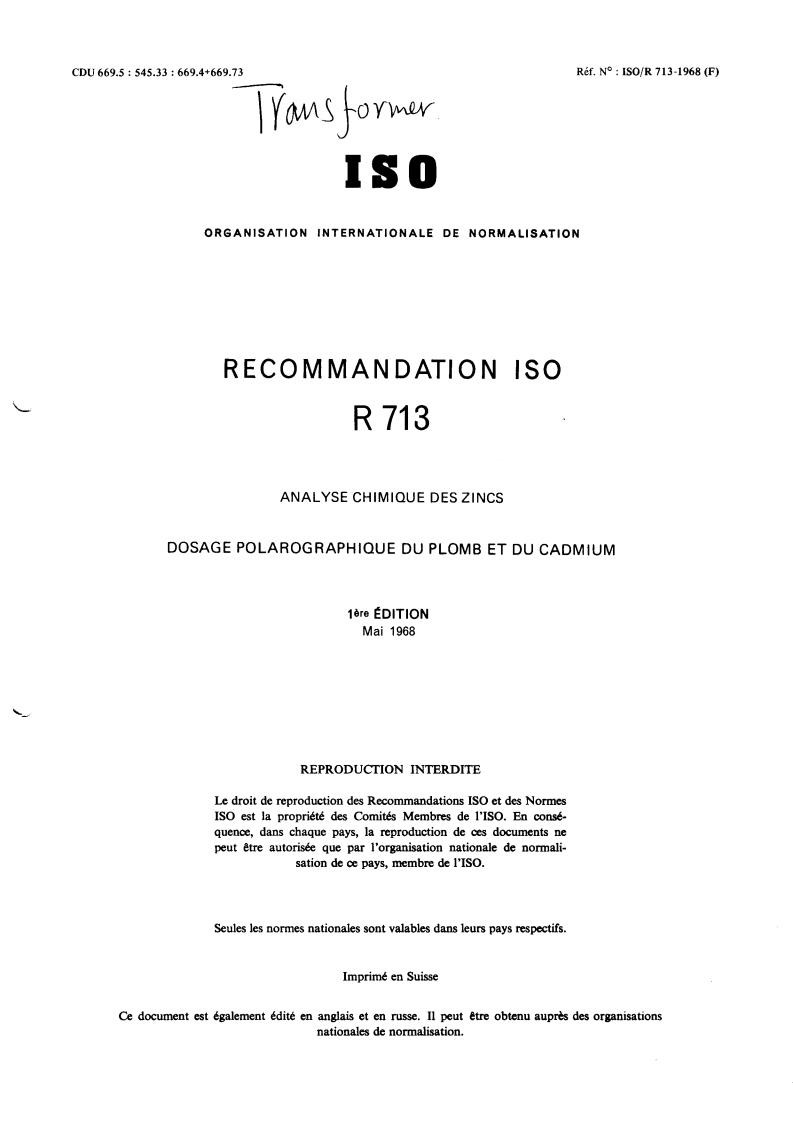 ISO/R 713:1968 - Title missing - Legacy paper document
Released:1/1/1968