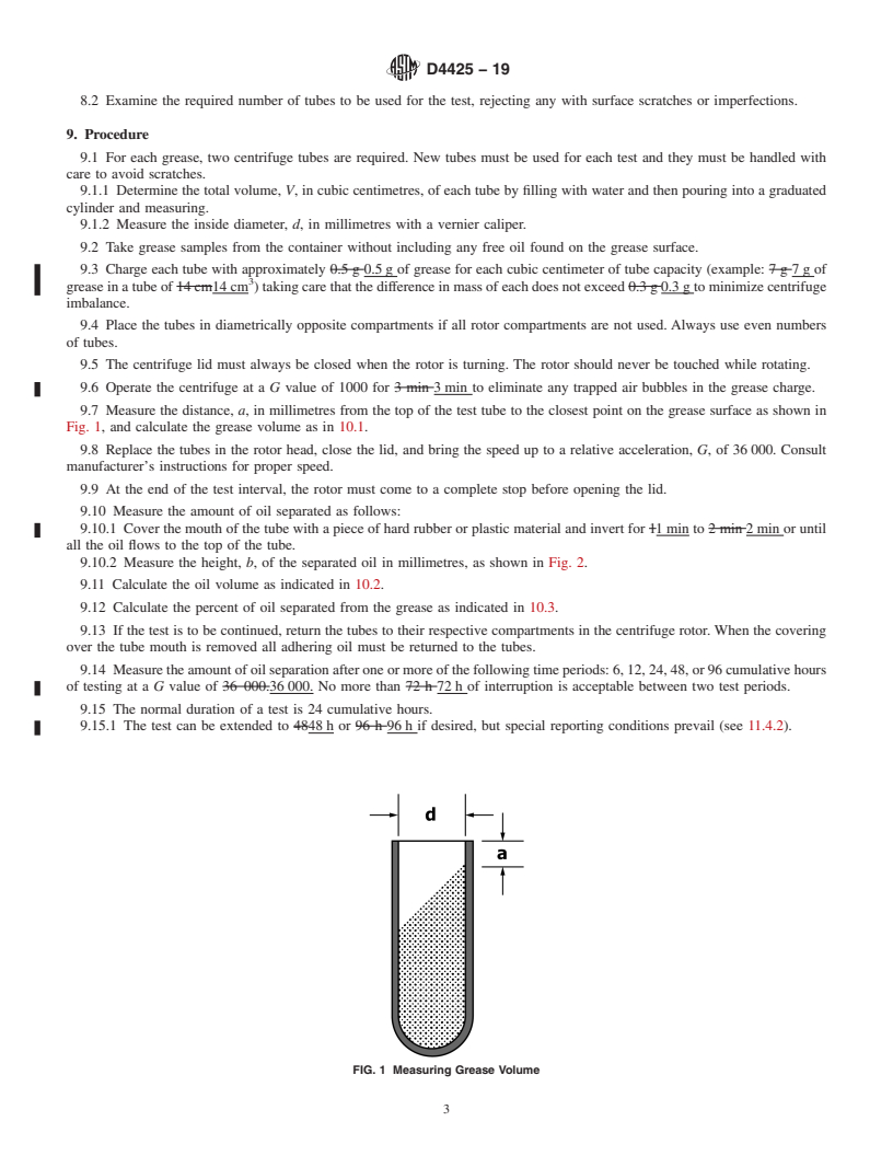 REDLINE ASTM D4425-19 - Standard Test Method for  Oil Separation from Lubricating Grease by Centrifuging (Koppers   Method)