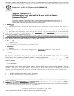 ASTM D4425-19 REDLINE ASTM D4425-19 - Standard Test Method for Oil Separation from Lubricating Grease by Centrifuging (Koppers Method) - Page 1 preview